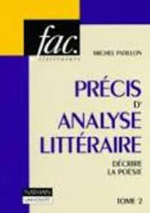 Image de Précis d'analyse littéraire. Décrire la poésie. tome 2