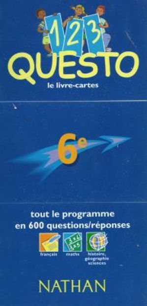 Image de 1, 2, 3 Questo. Le livre-cartes. 6ème. Tout le programme en 600 questions/réponses