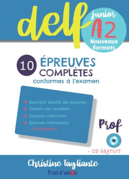 Image de DELF junior A2 - 10 épreuves complètes - livre du prof - NOUVEAU FORMAT