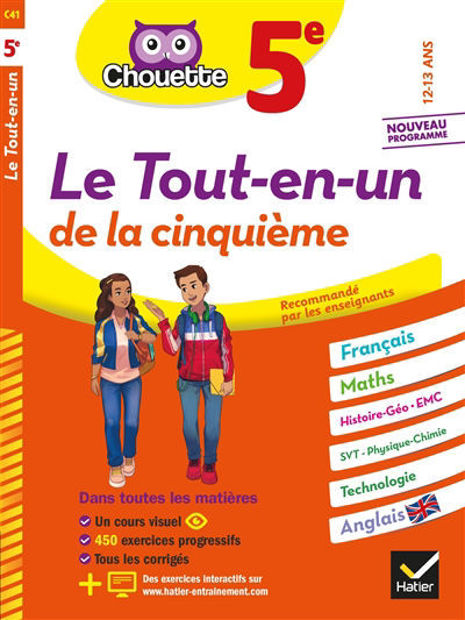 Image de Le tout-en-un de la cinquième, 12-13 ans : français, maths, histoire géo, EMC, SVT, physique chimie, technologie, anglais : nouveau programme