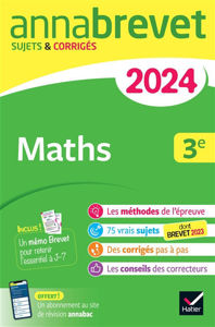 Εικόνα της ANNABREVET 3E - 2024 - MATHS   (parution le 21/08/2023 en France)
